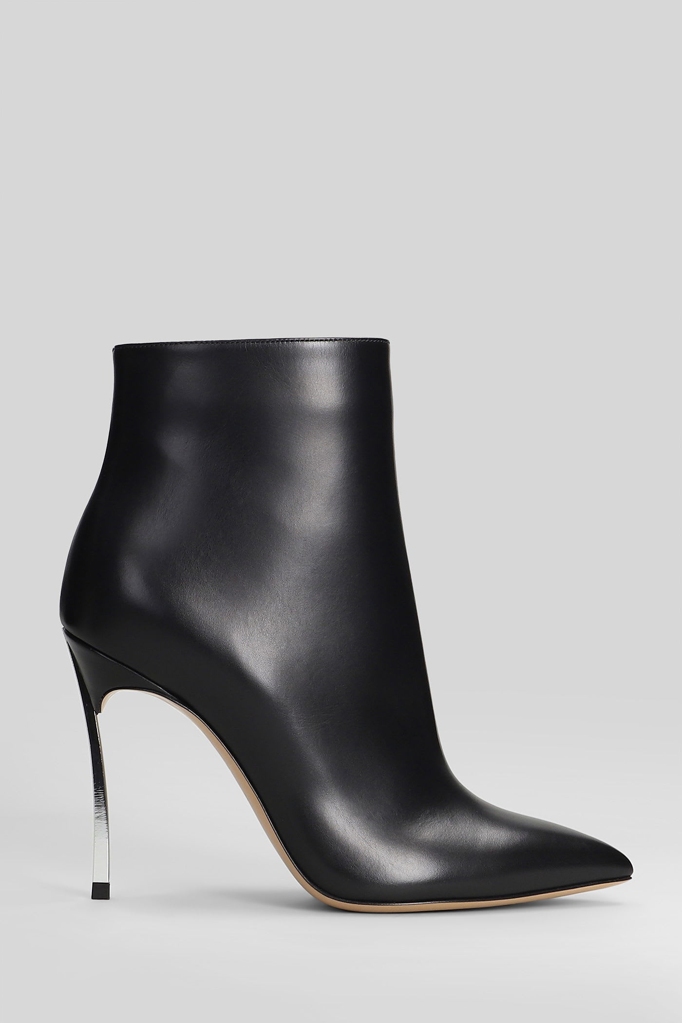 Casadei Blade High Heels Ankle Boots In Black Leather