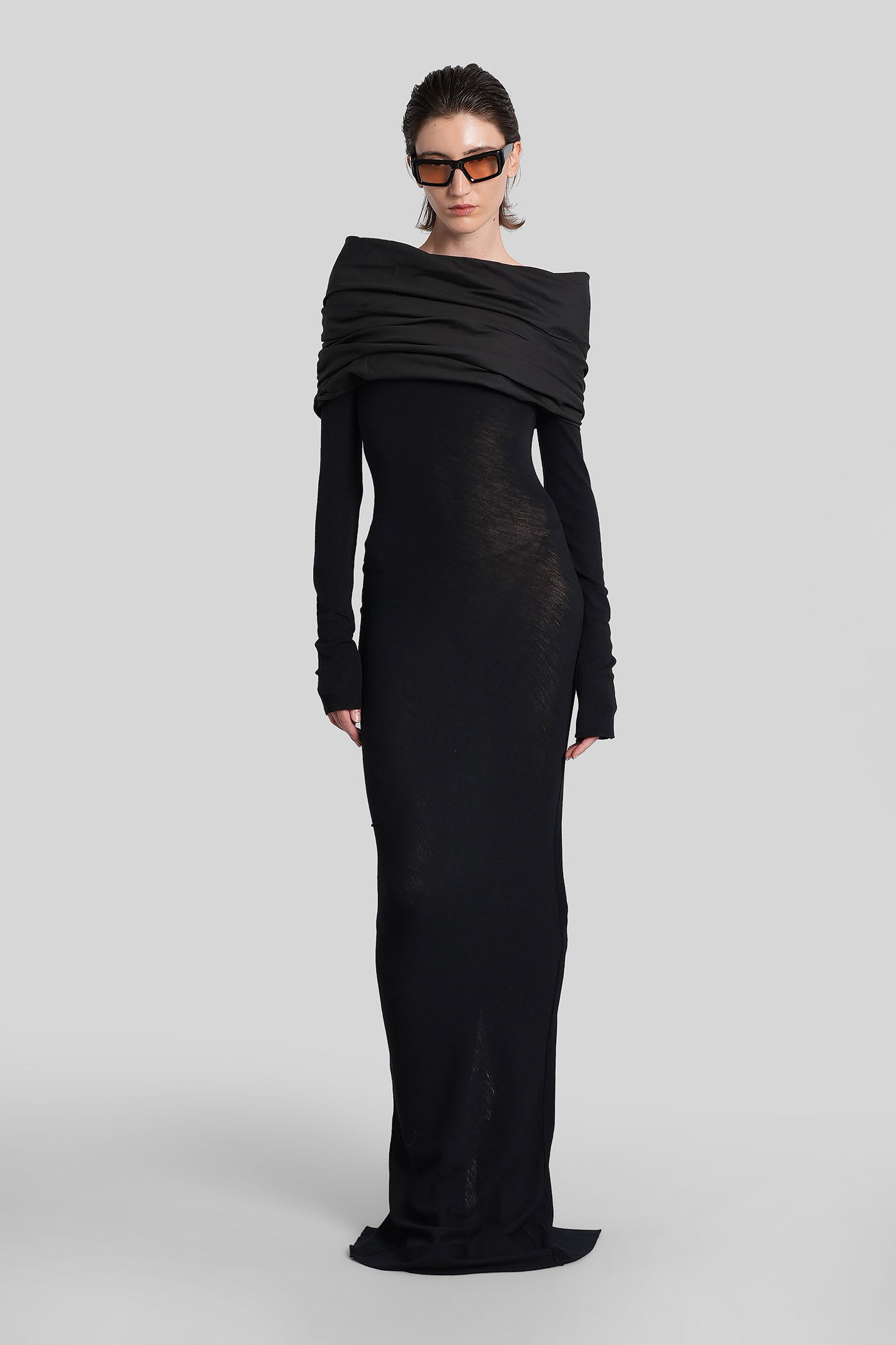 Entire Studios Cavalier Dress In Black Wool