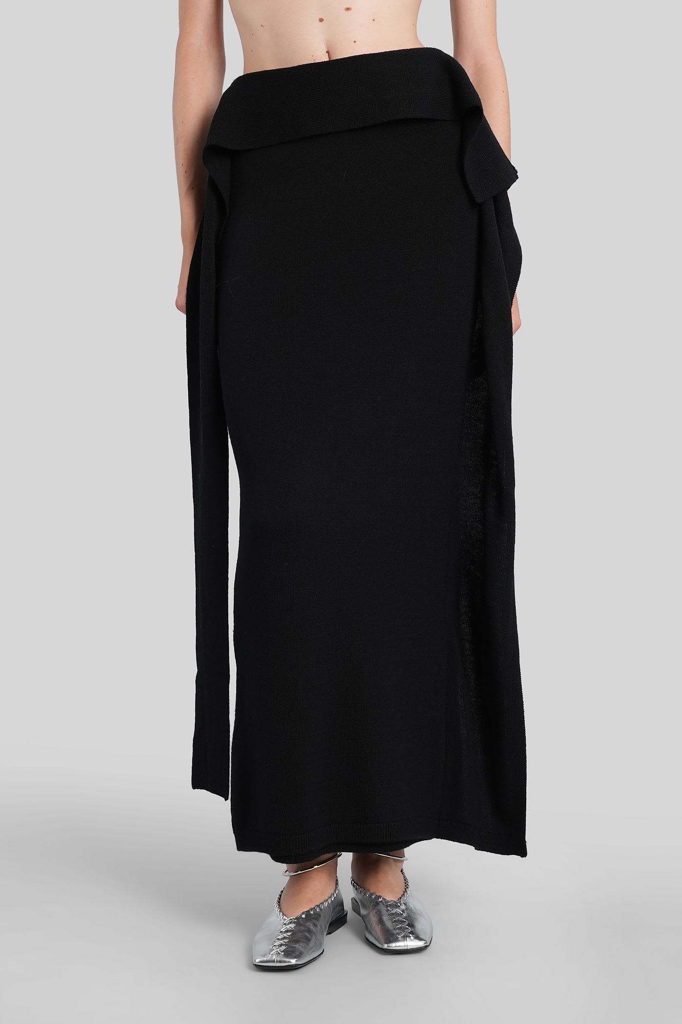 Entire Studios Tier Skirt Skirt In Black Wool