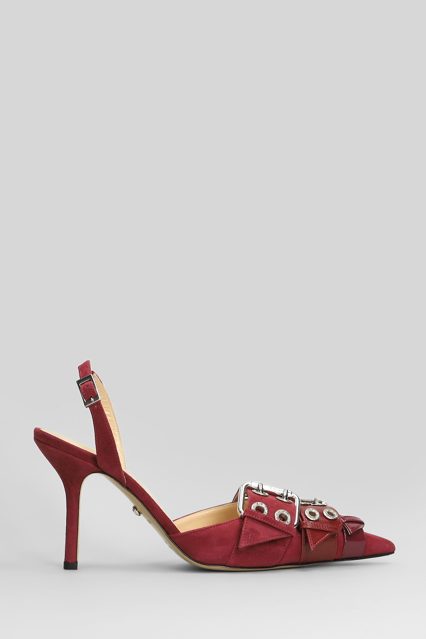 Mach & Mach Pumps In Bordeaux Leather