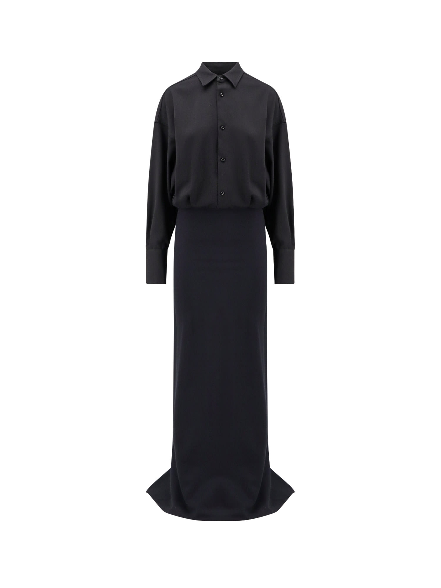 DARKPARK Wool And Satin Long Dress