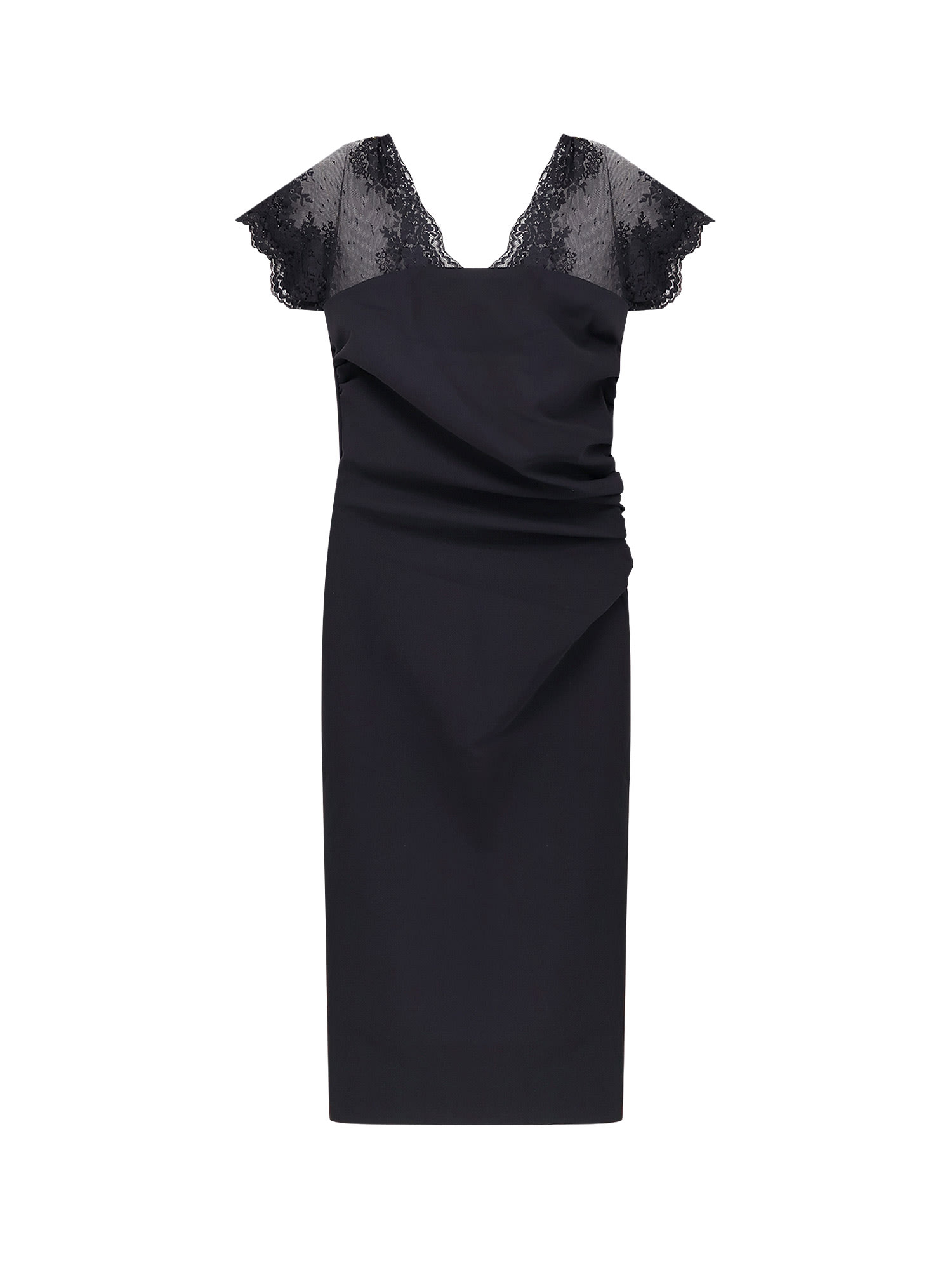 La Petit Robe Di Chiara Boni Genic Satin Pencil Dress With Lace Insert