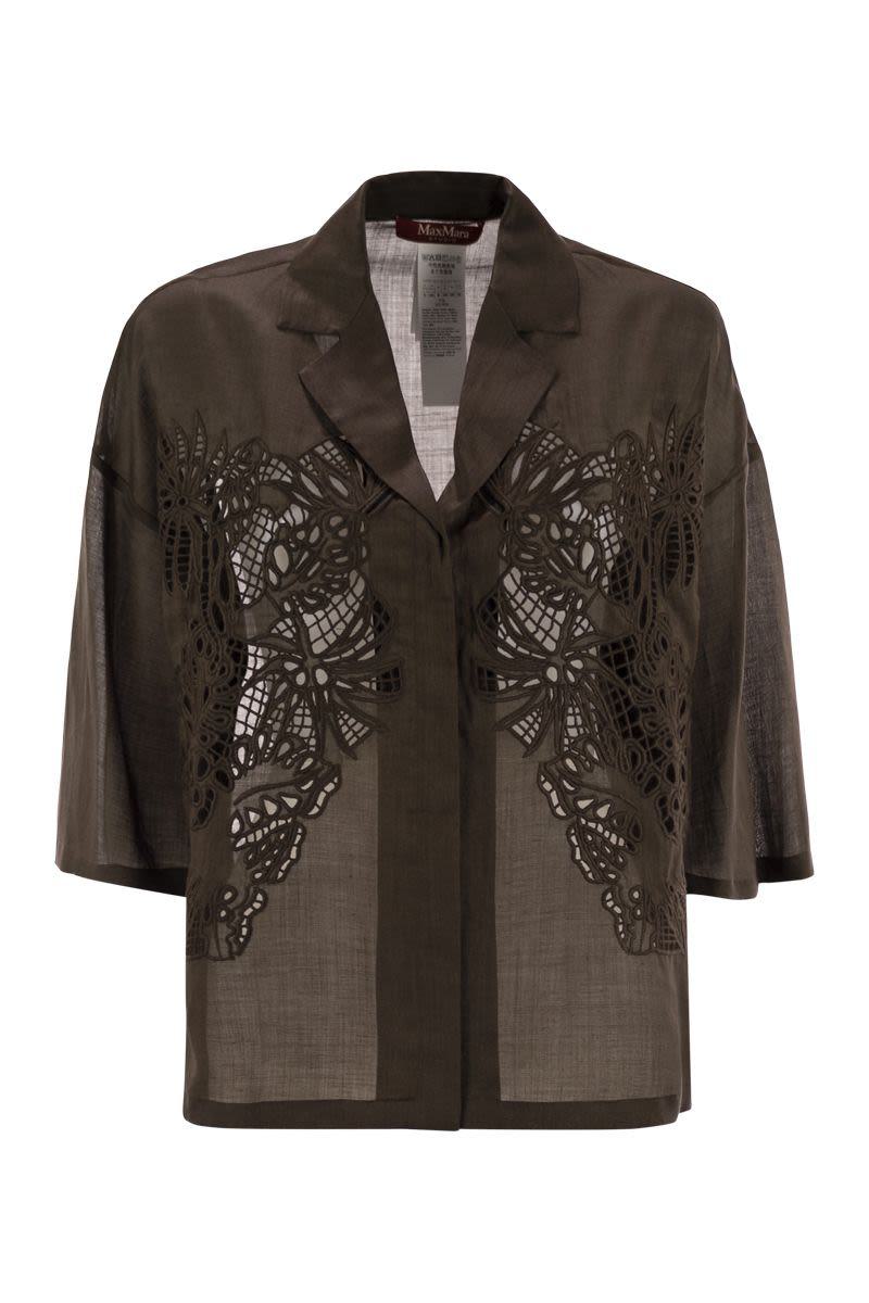 Max Mara Studio Legno - Boxy Shirt In Ramie Canvas