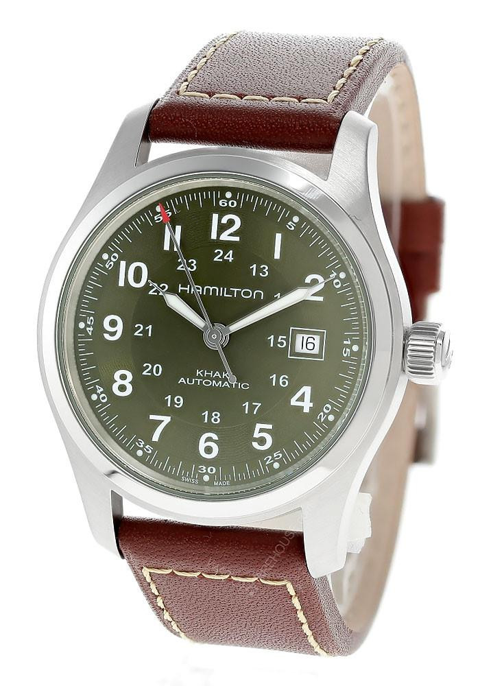 HAMILTON Khaki Field Automatic 42MM Green Dial Leather Men's Watch H70605560