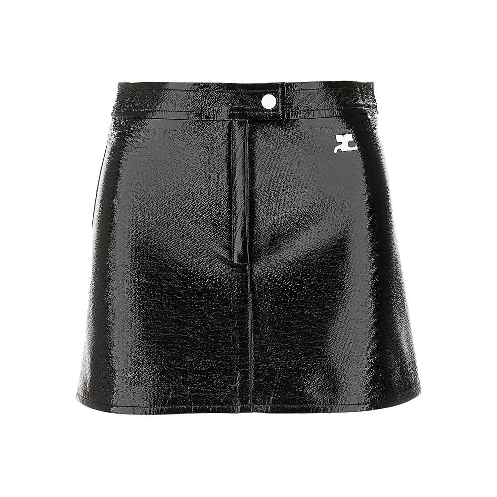 COURREGES Vinyl effect coated mini skirt Woman 38