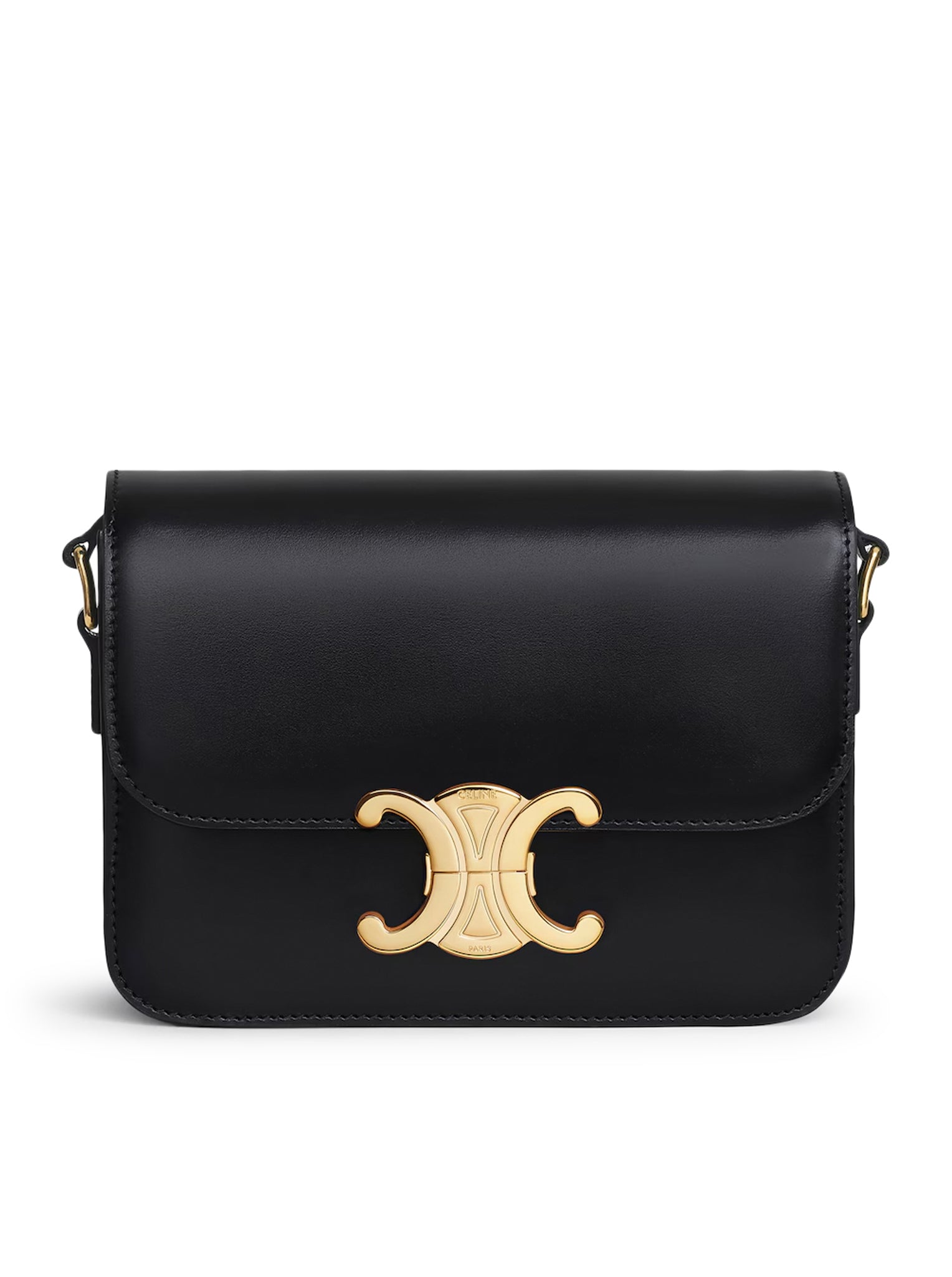 TRIOMPHE TEEN BAG IN SCHWARZ SHINY CALF LEATHER - Celine - Woman