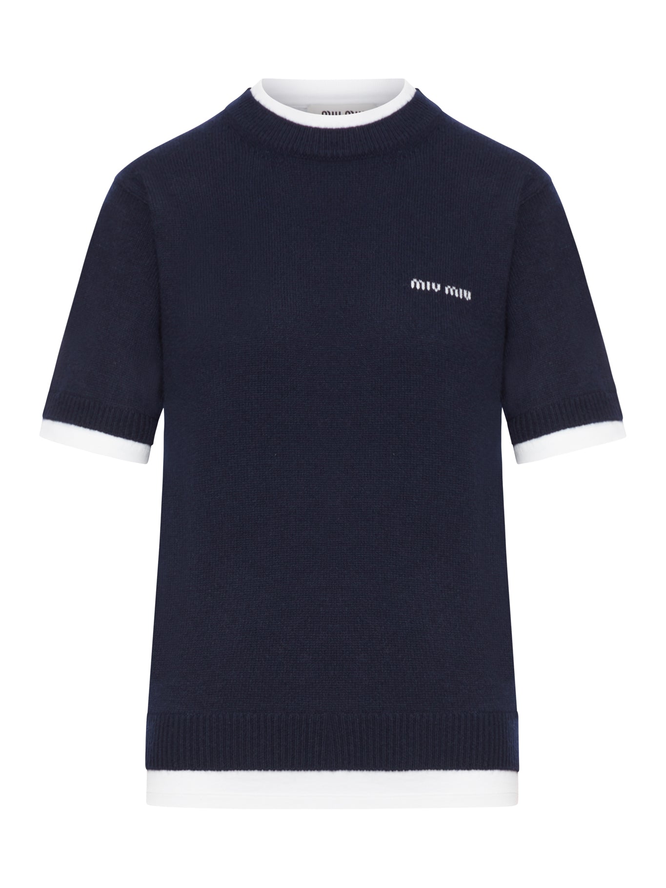 CASHMERE SHORT SLEEVE SWEATER - Miu Miu - Woman
