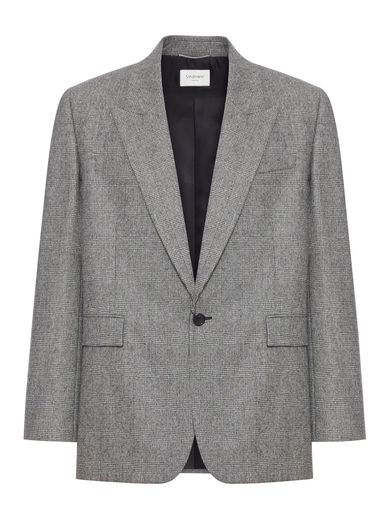 PRINCE OF WALES WOOL FLANNEL JACKET - Saint Laurent - Man