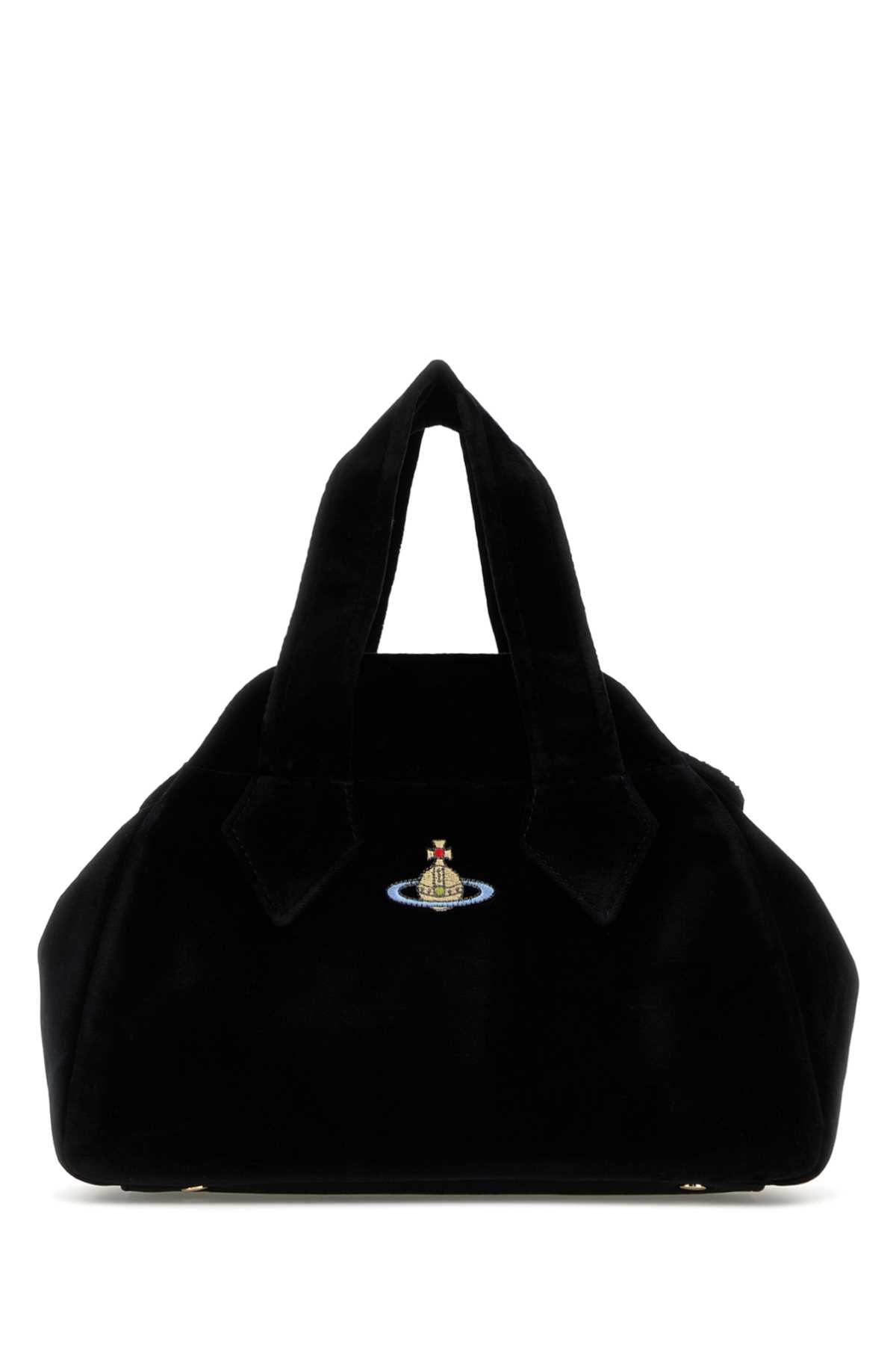Vivienne Westwood Black Velvet Medium Archive Handbag