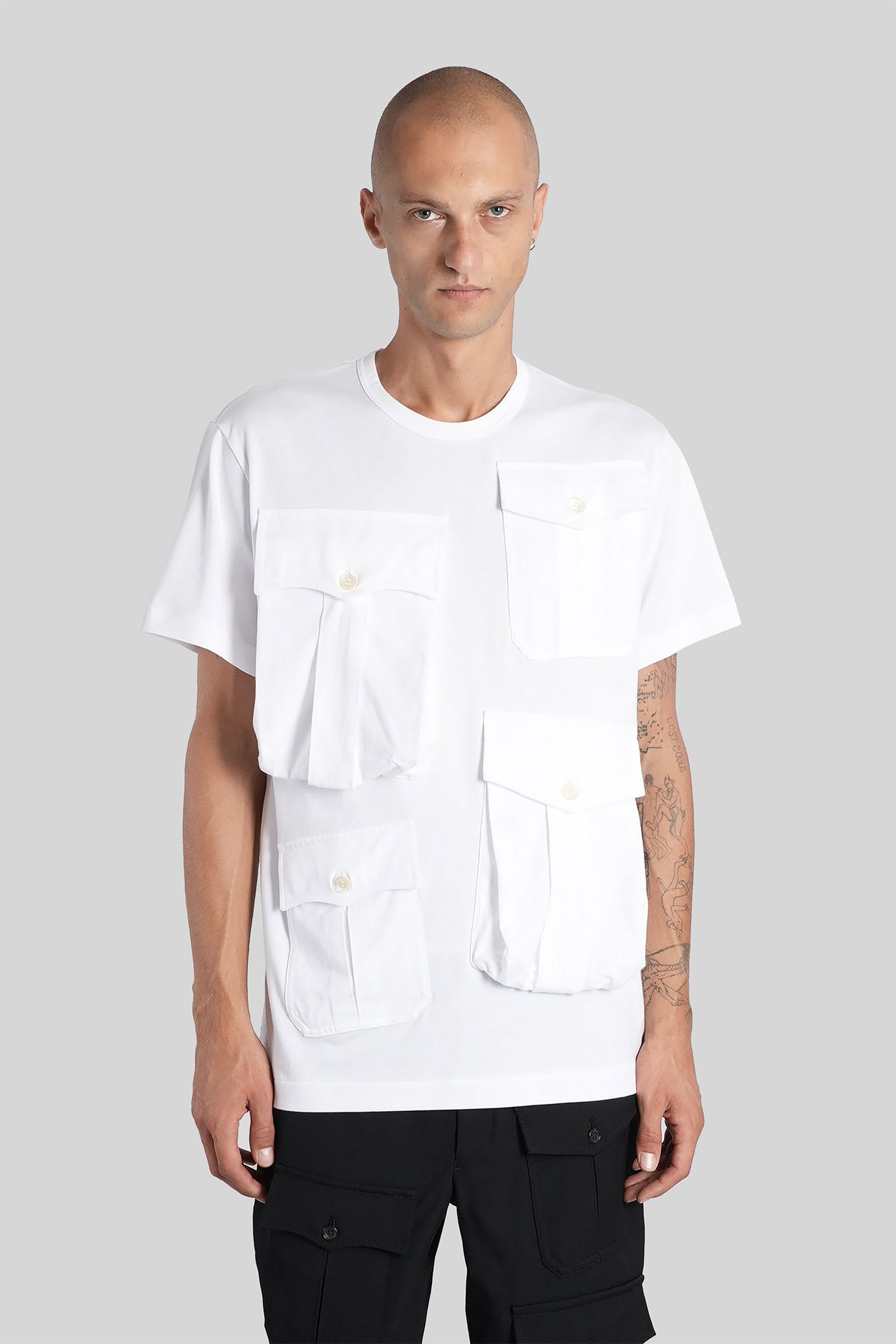 Comme Des Garçons Homme Plus T-shirt In White Cotton