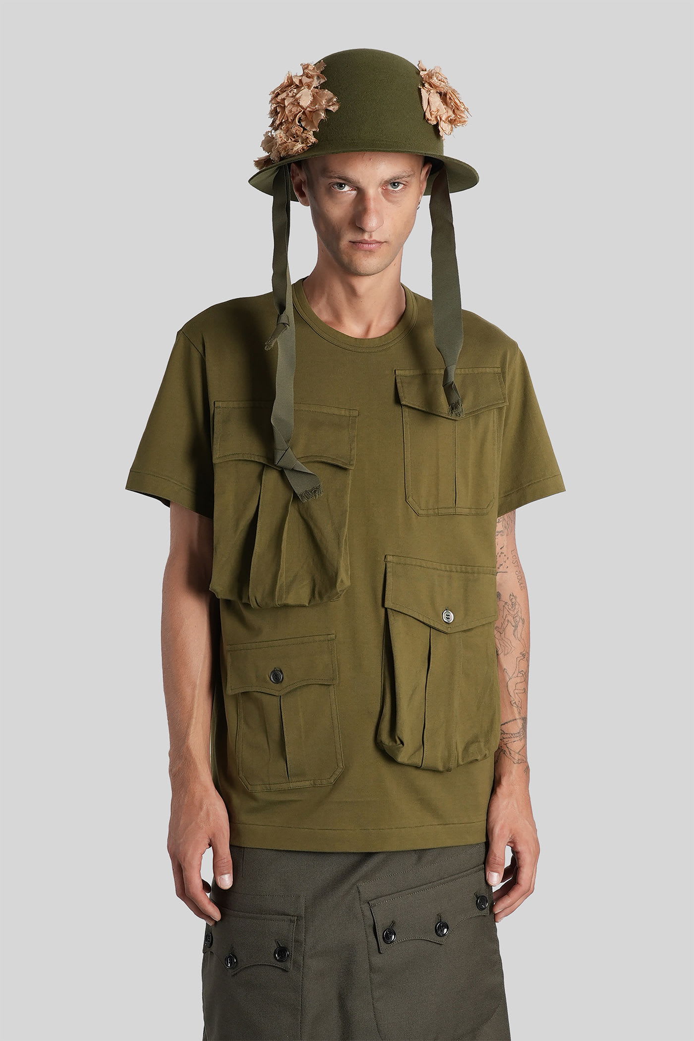 Comme Des Garçons Homme Plus T-shirt In Green Cotton