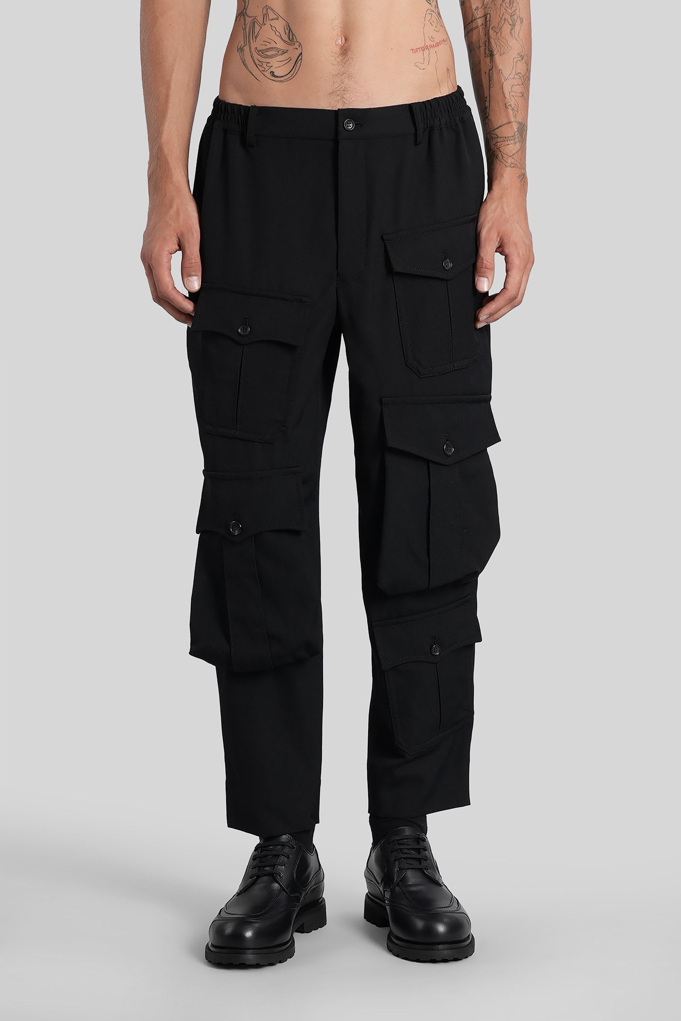 Comme Des Garçons Homme Plus Pants In Black Wool