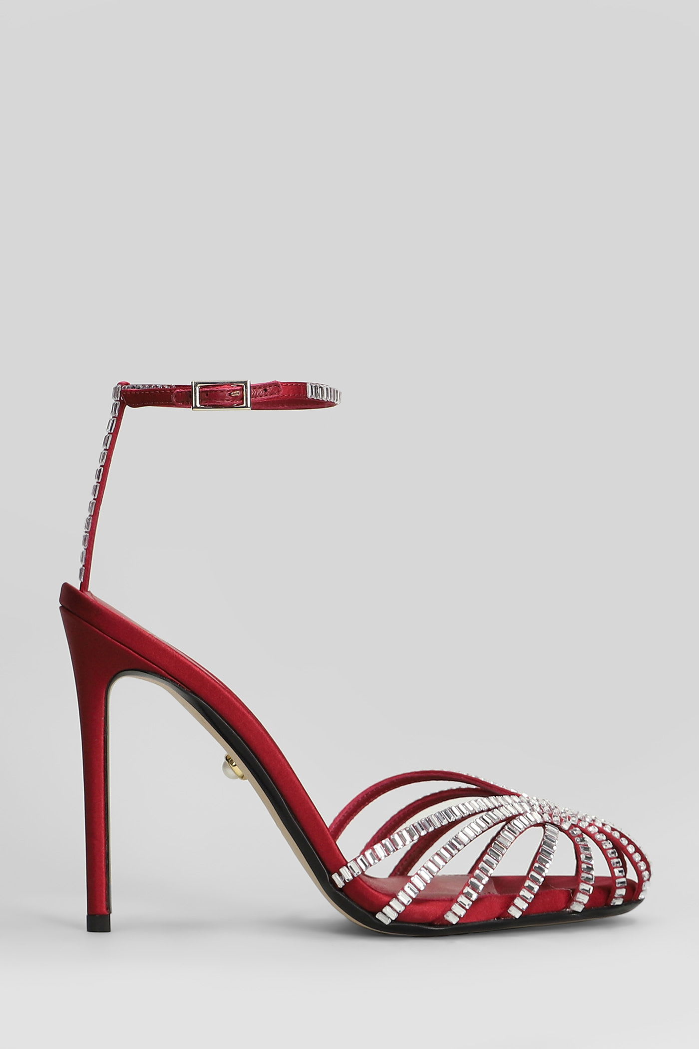Alevì Penelope 110 Sandals In Red Satin