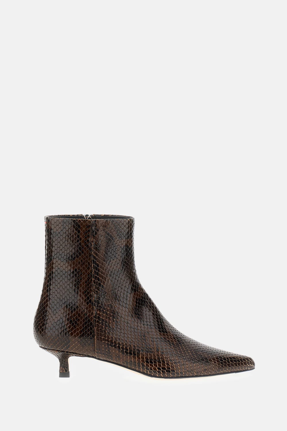aeyde Sofie Snake Print Calf Leather Moka