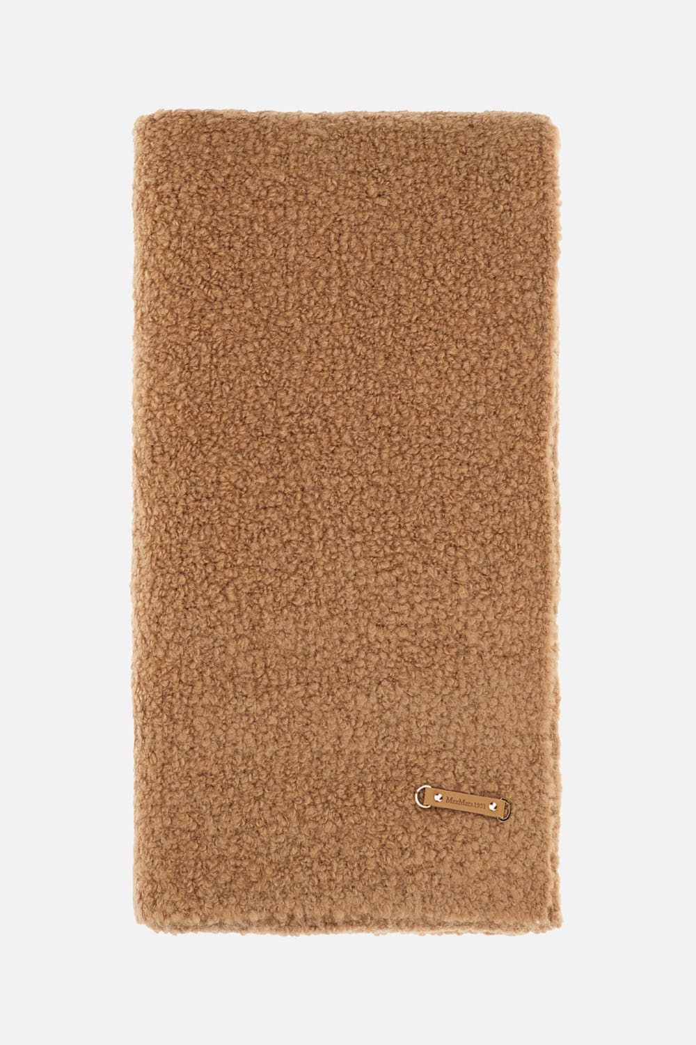 Max Mara Camel And Silk Boucle Scarf