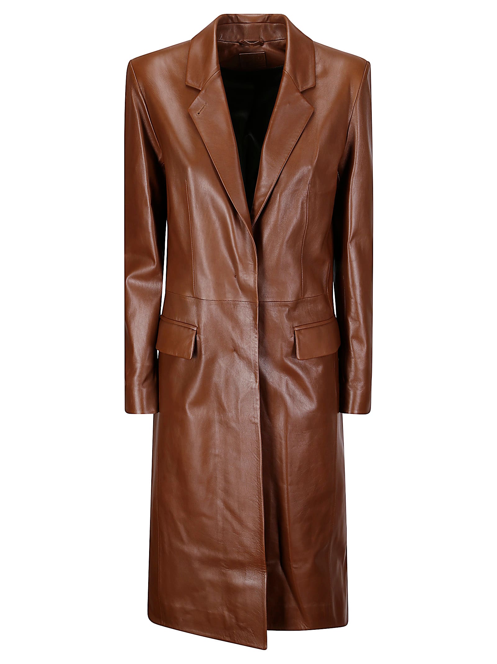 Desa 1972 Leather Redingote Coat