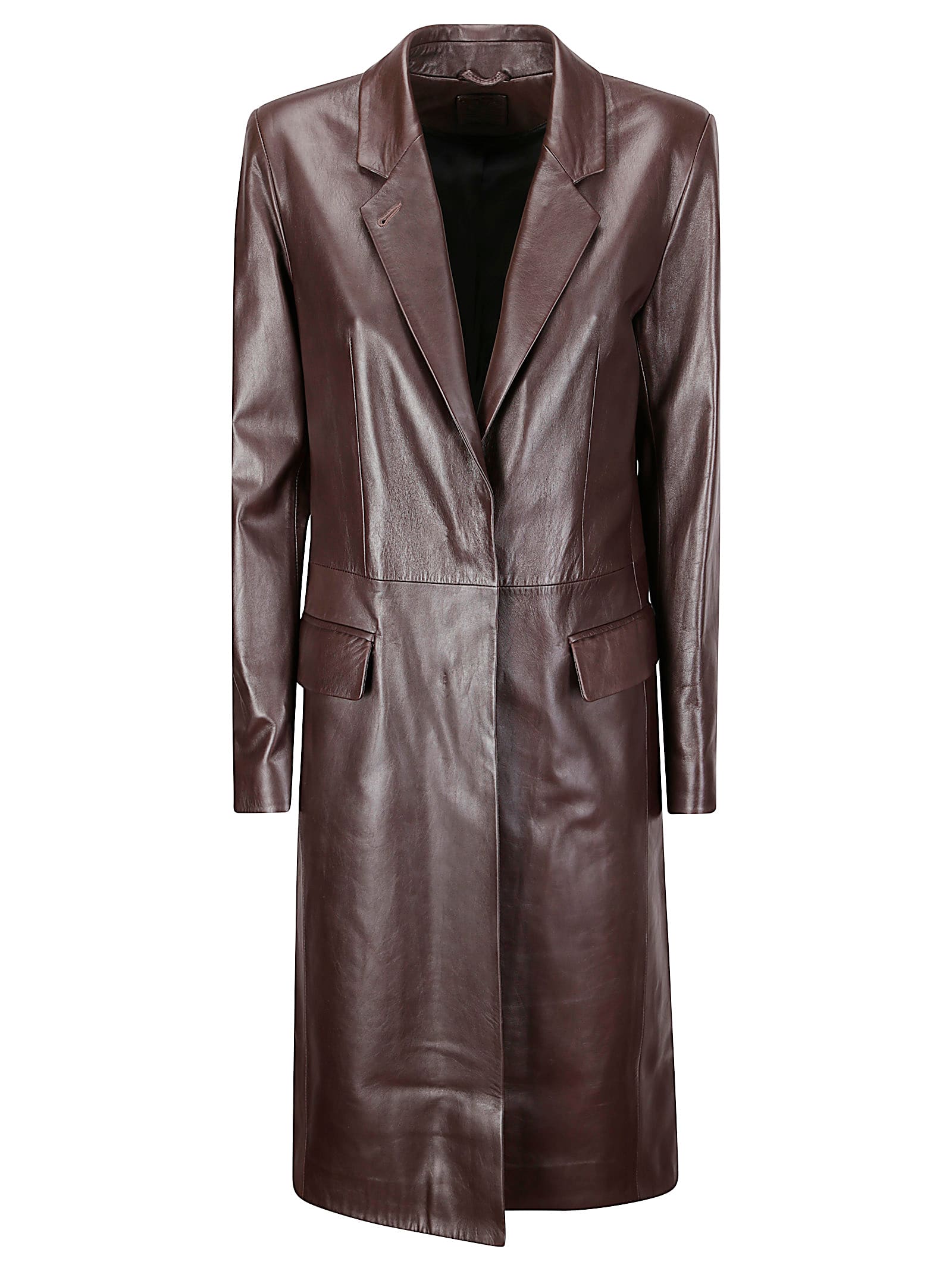 Desa 1972 Leather Redingote Coat