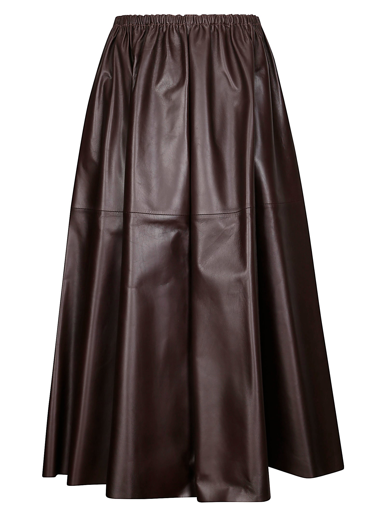 Desa 1972 Leather Full Skirt With Elastic