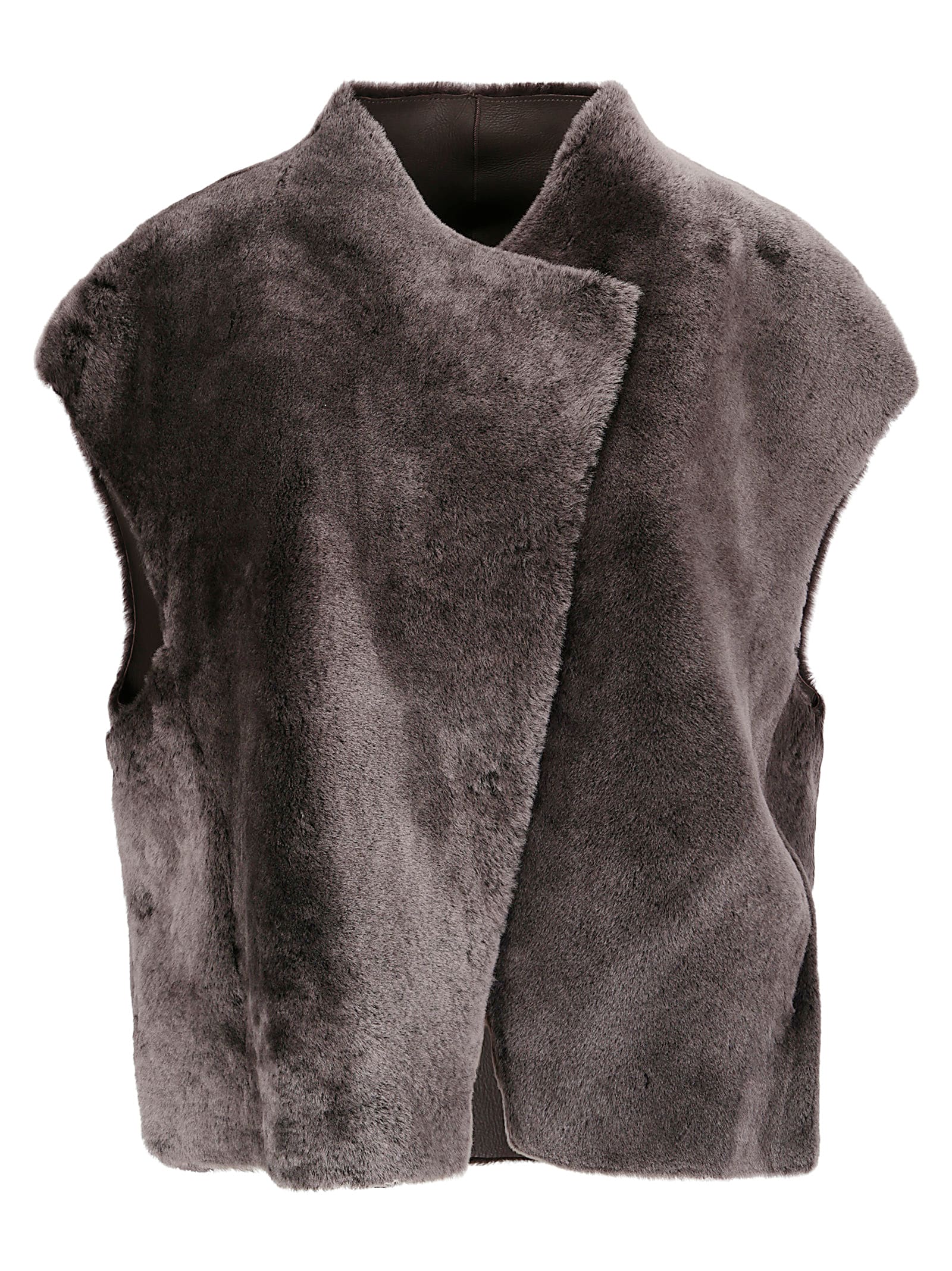 Desa 1972 Reversible Shearling Cropped Gilet