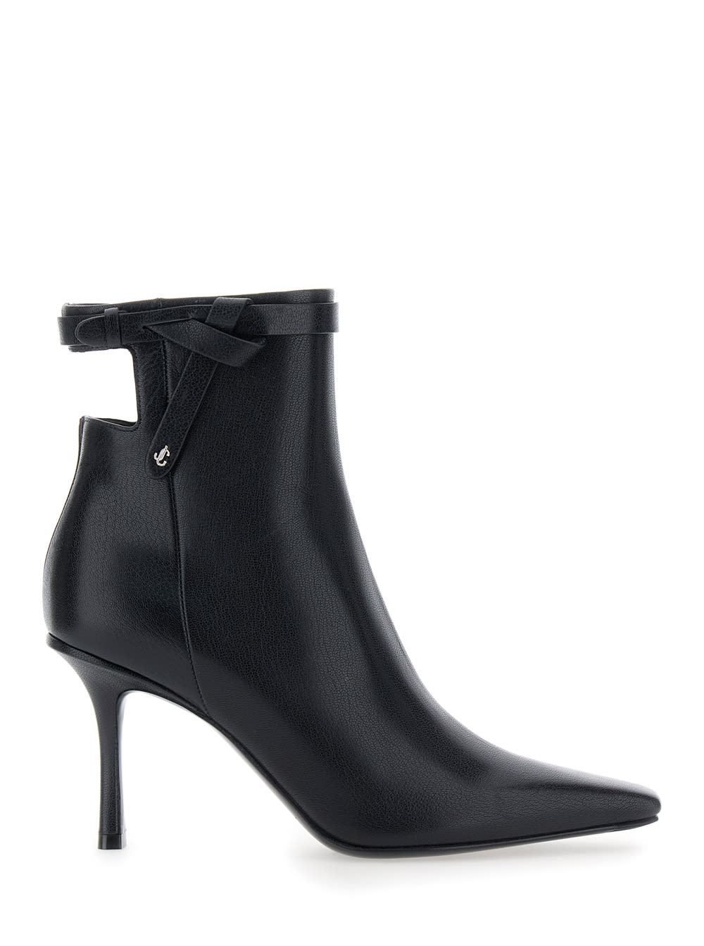 Jimmy Choo camie Black Ankle Boots With Knot Detail In Leather Woman