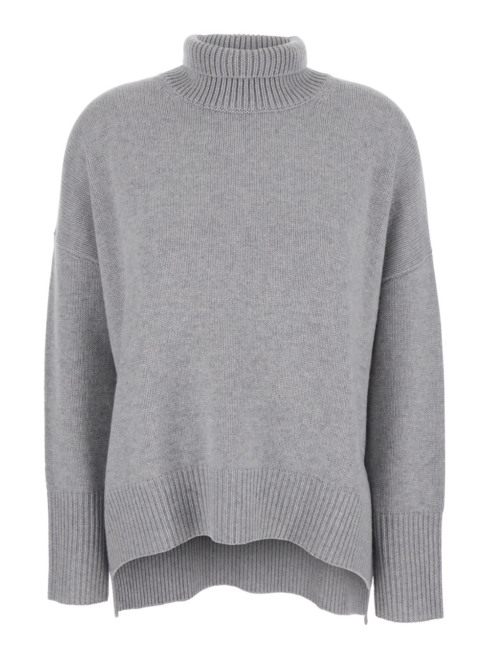 Lisa Yang heidi Grey Turtleneck Knit Sweater In Cashmere Woman