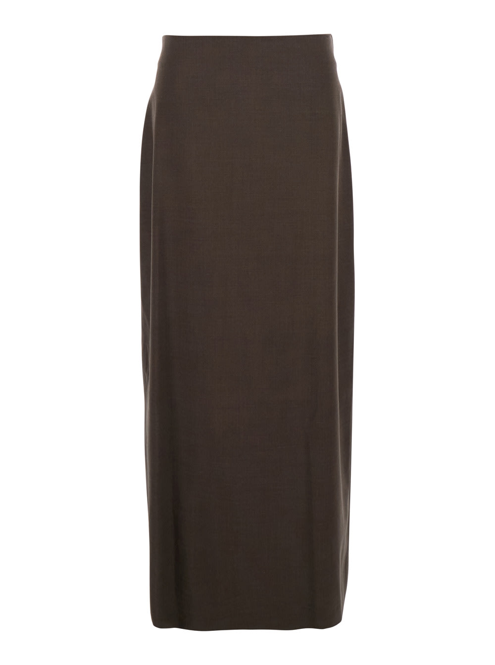 Loulou Studio Brown Skirt With Pencil Deisgn And Side Closure In Wool Woman