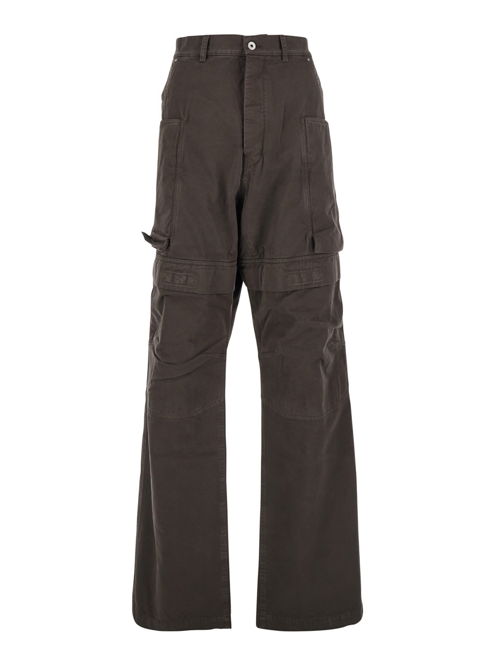 DRKSHDW stefan Brown Wide Leg Cargo Pants With Patch Pockets In Cotton Man