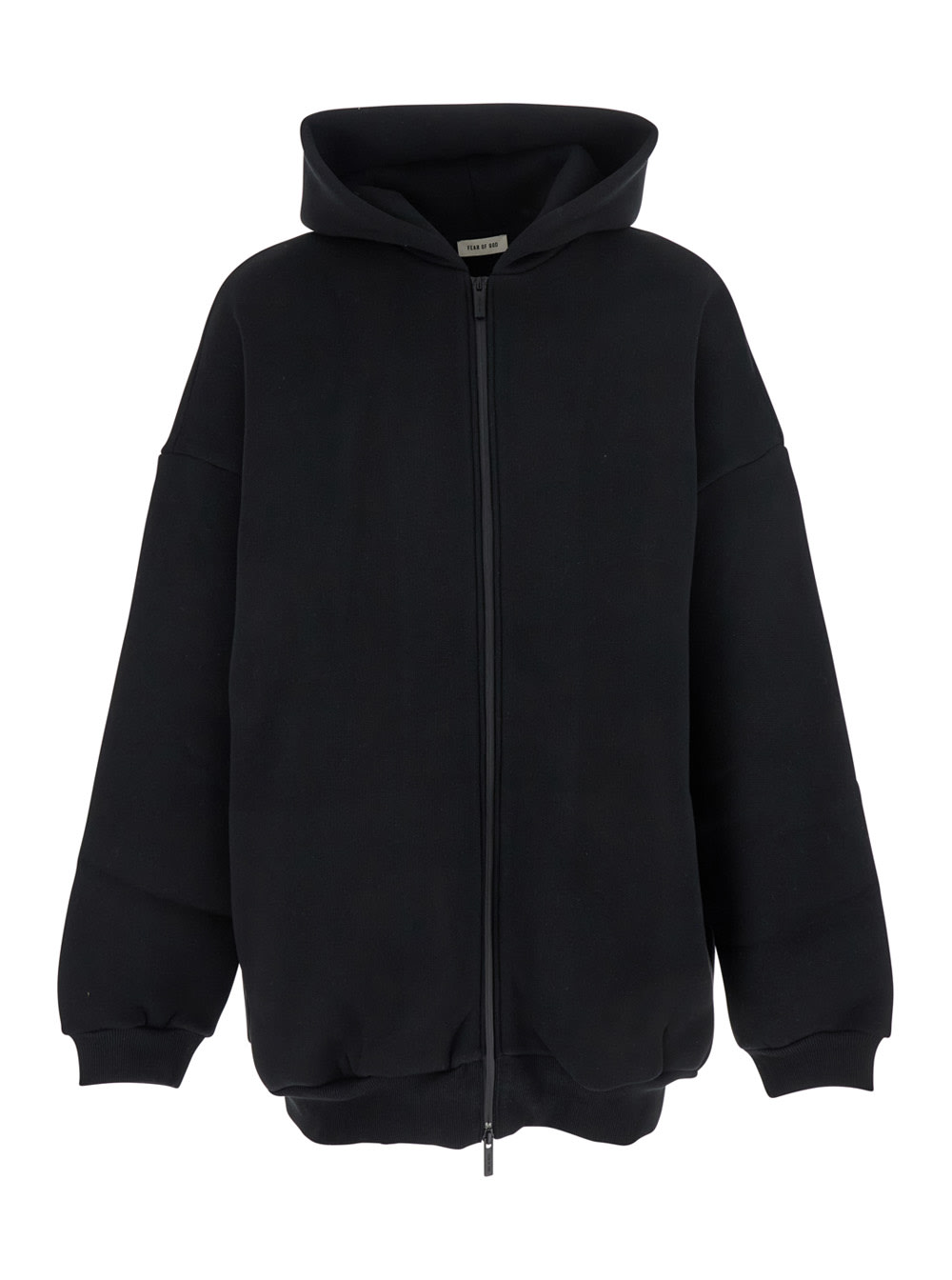 Fear of God Black Sweatshirt With Hood And Dropped Shoulders In Cotton Blend Man