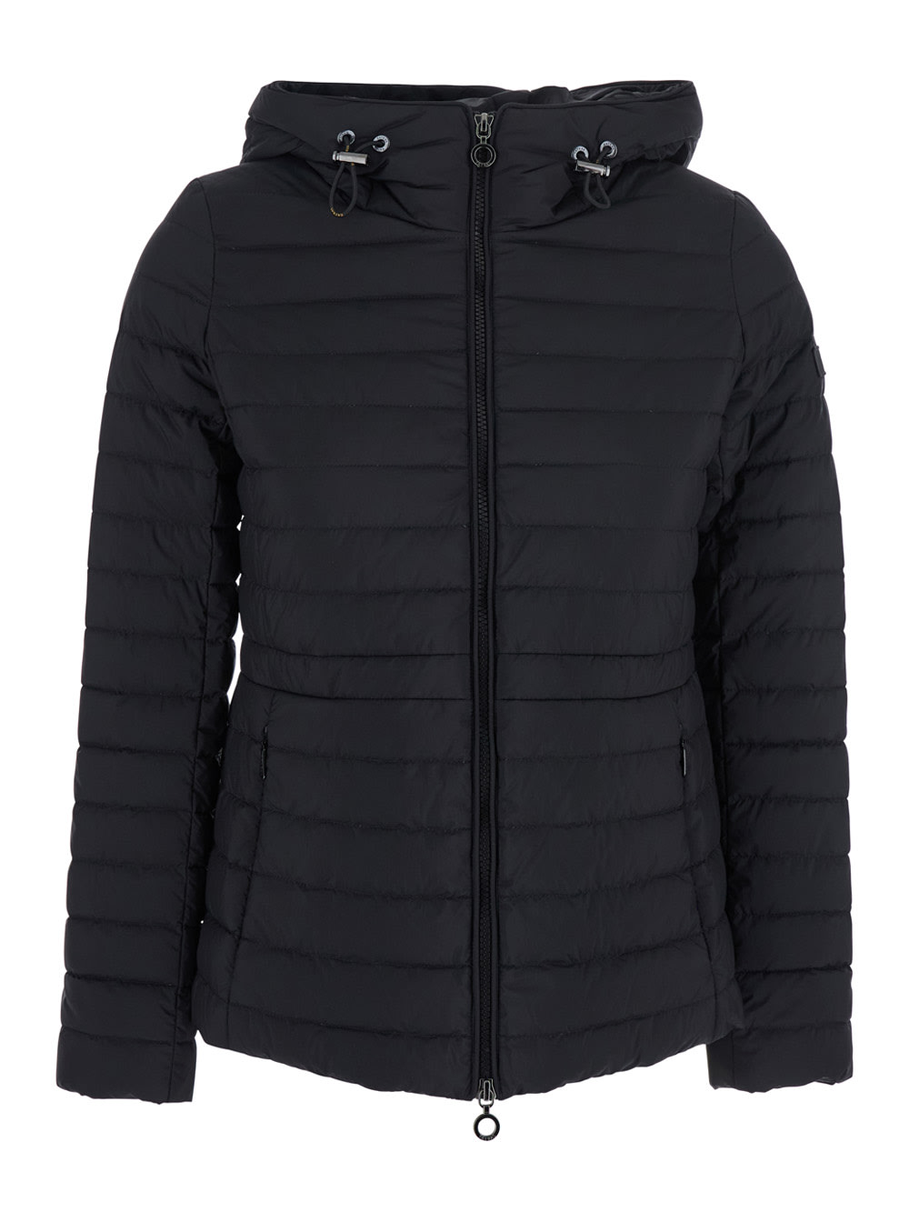 TATRAS Black Down Jacket With Drawstring Hood In Tech Fabric Woman