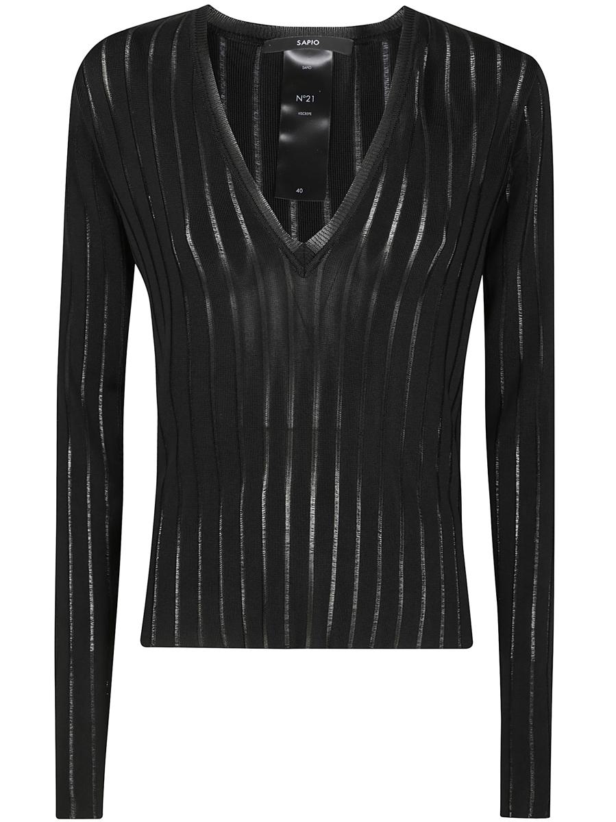 Sapio Viscose Crepe De Chine V Neck Sweater Clothing