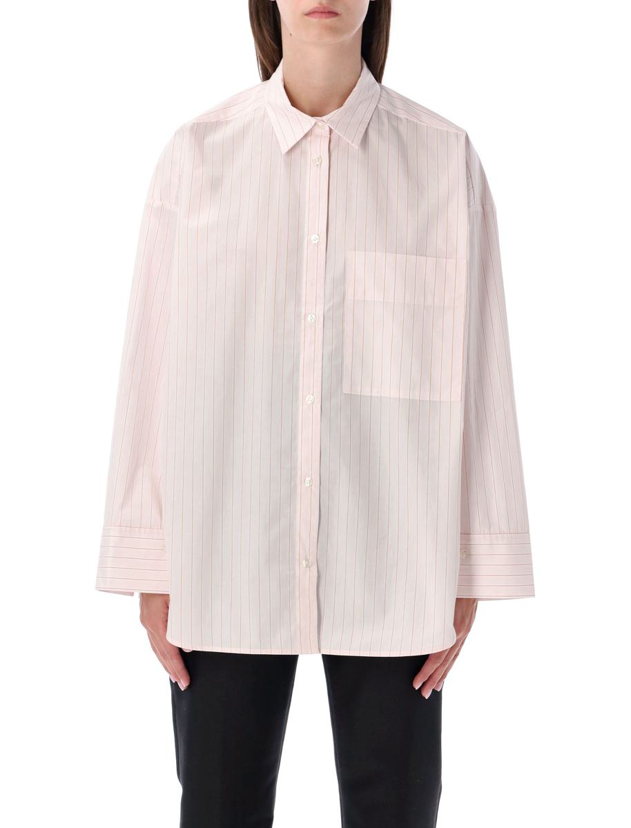 By Malene Birger Pink Striped Oversized Derris Shirt