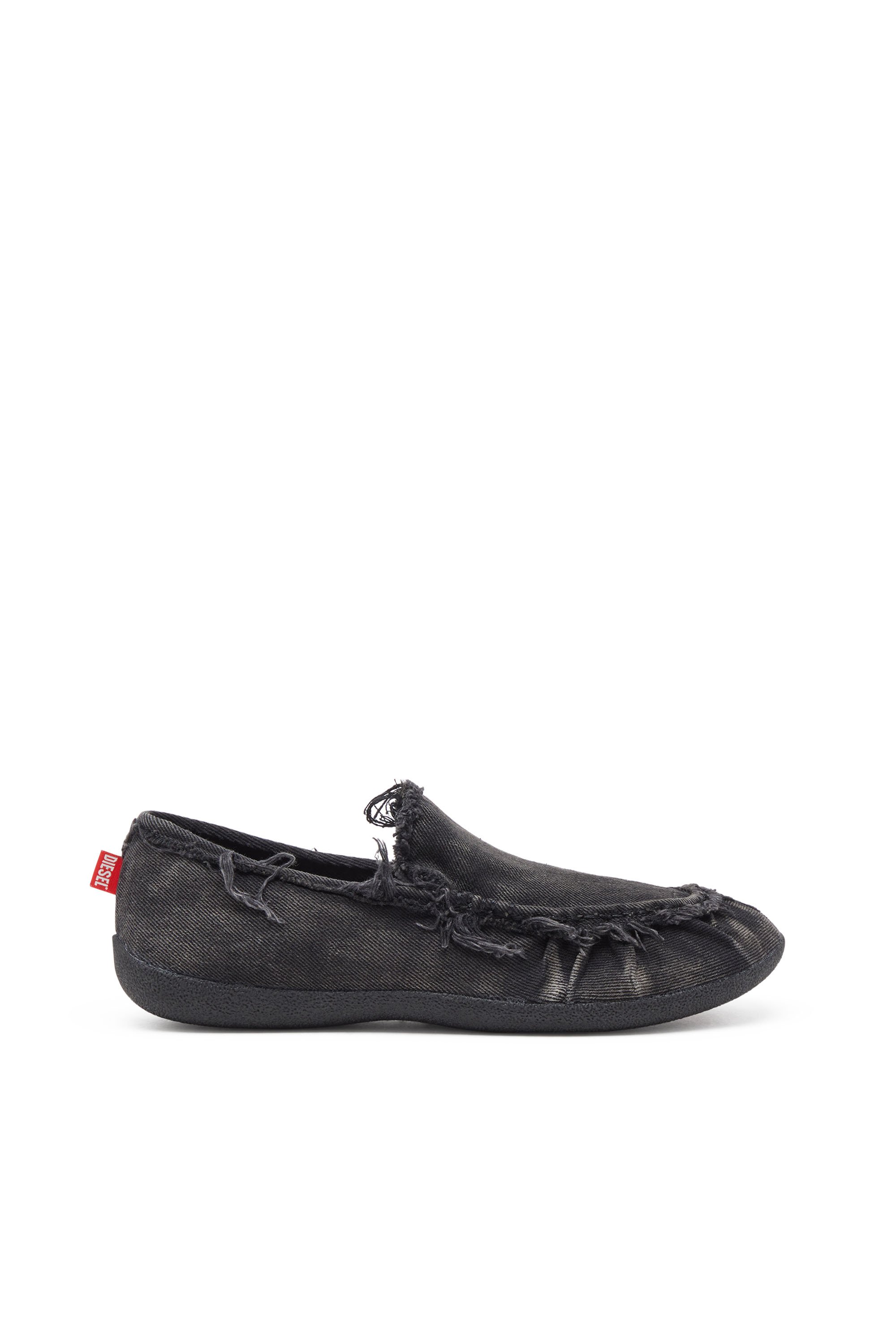 Diesel - D-Shock-Distressed denim loafers - Mocassins and Mules - Man - Black