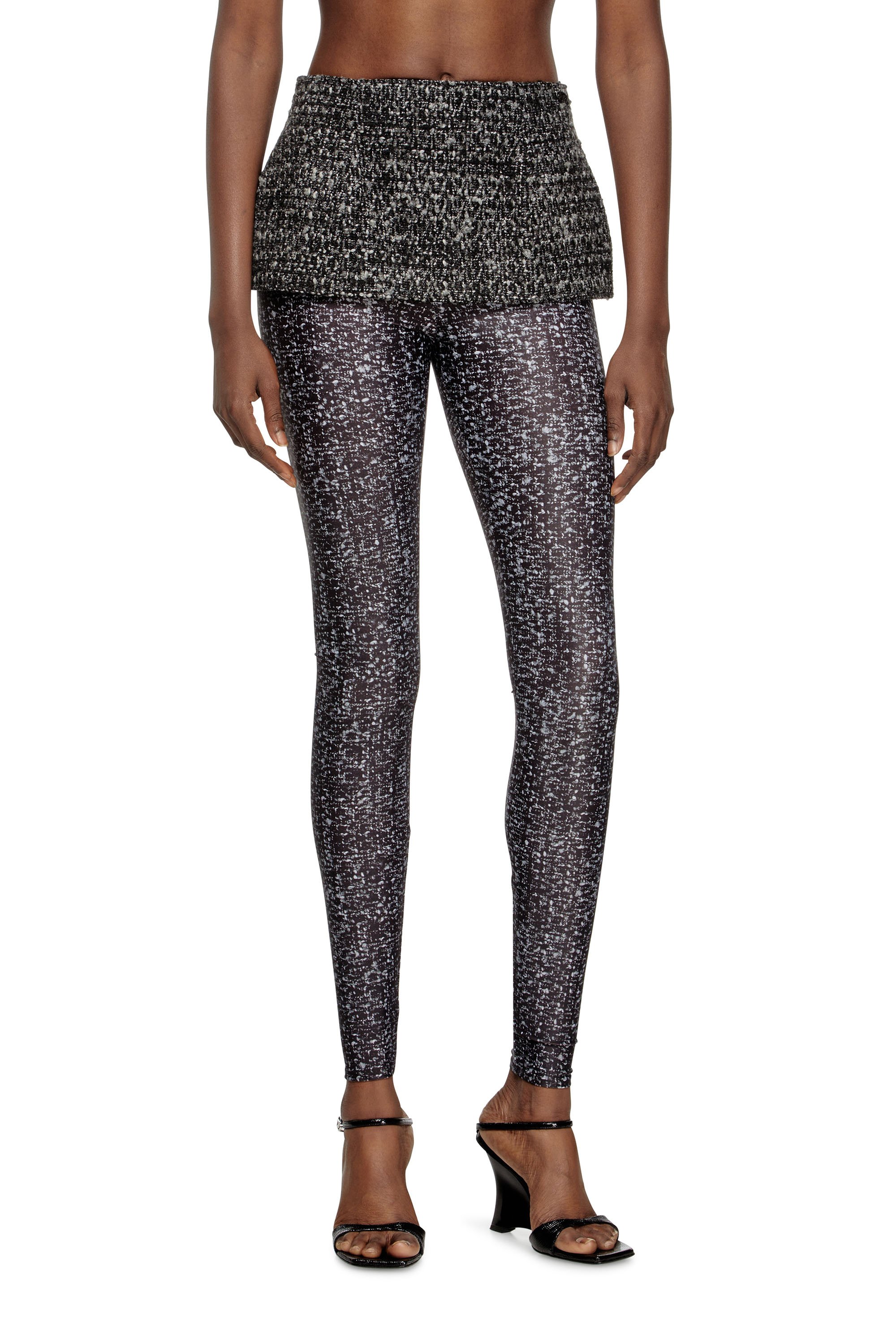 Diesel - Bouclé skirt with leggings - Pants - Woman - Black