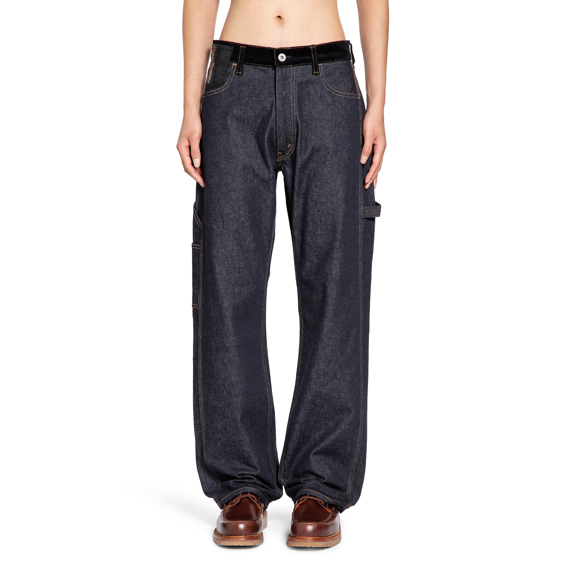 Paneled Straight Jeans
