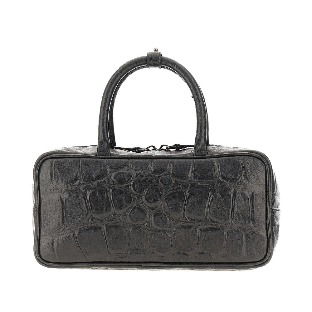 AUTENTICA 504 Croco-embossed leather mini bowling bag Woman One Size