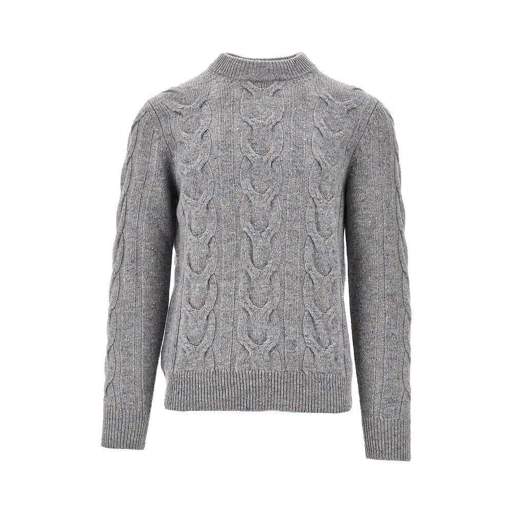 GALLIA KNIT Mouliné cable knit sweater Man 48