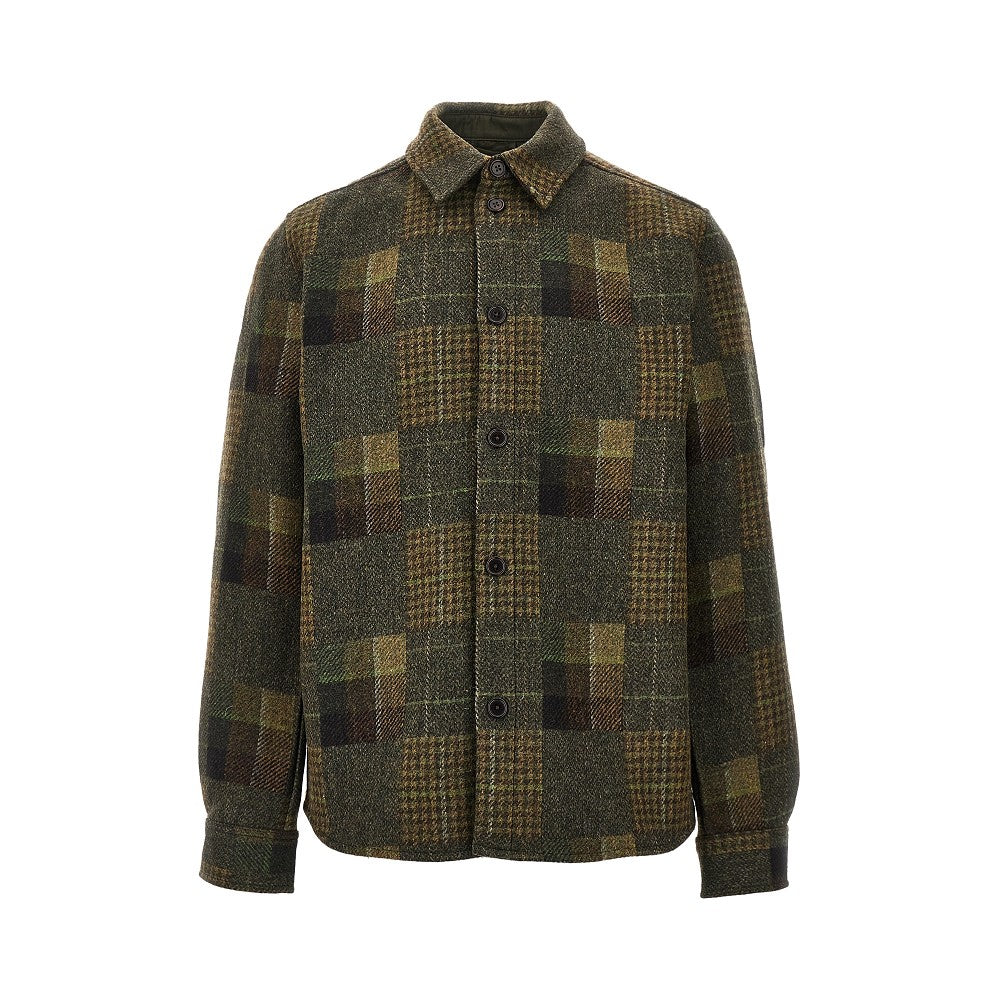 LES DEUX 'Kody' patchwork wool overshirt Man M