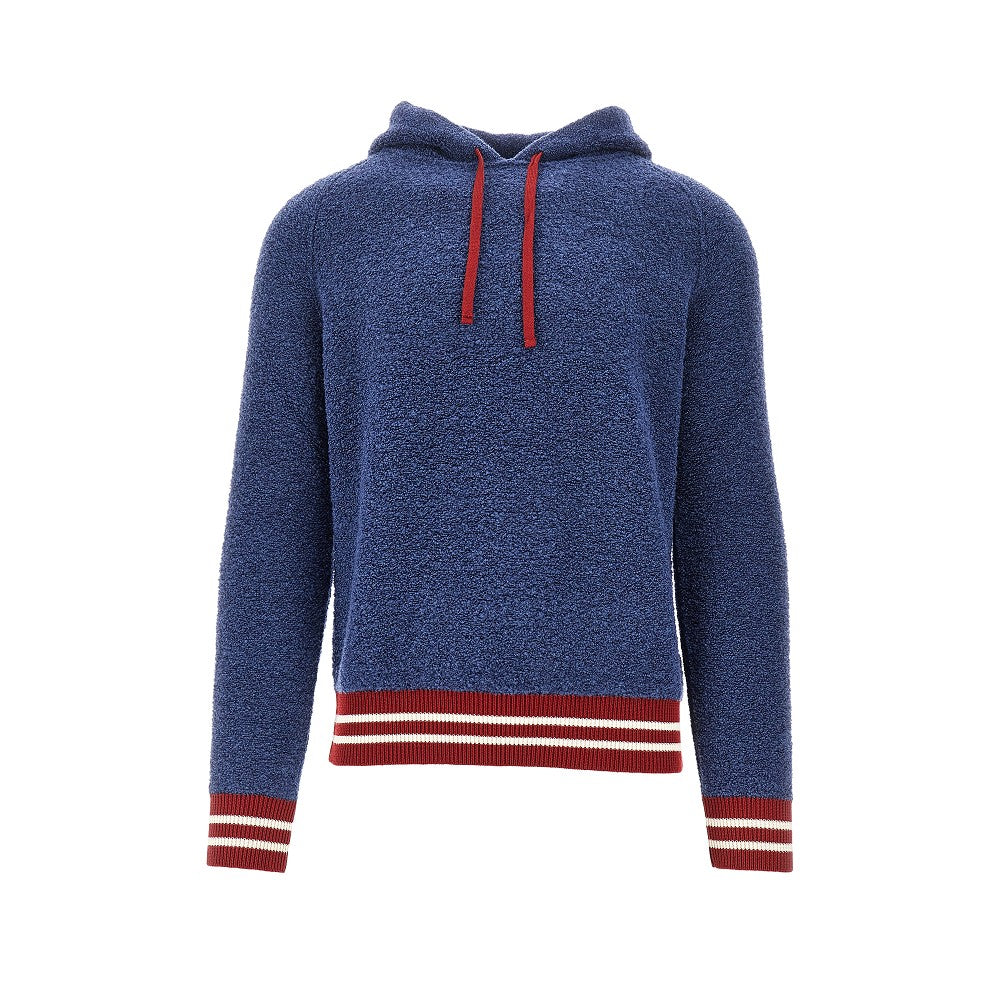 GALLIA KNIT Bouclé knit hoodie Man 52