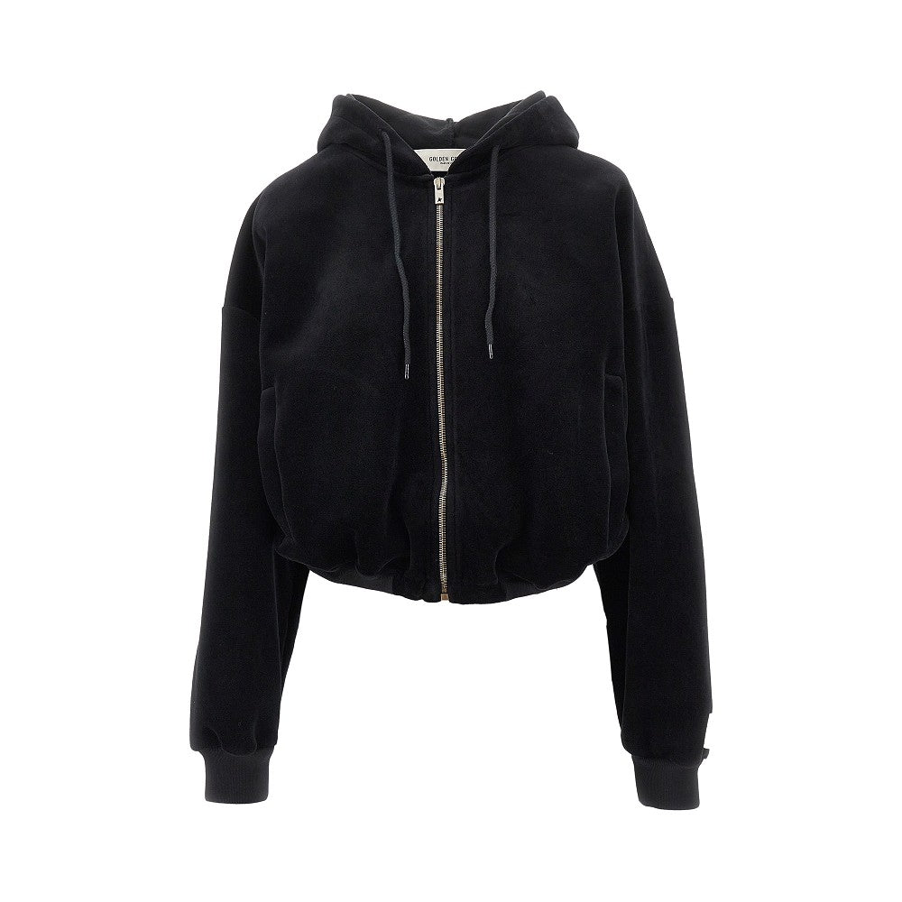 GOLDEN GOOSE Chenille cropped sweatshirt Woman S