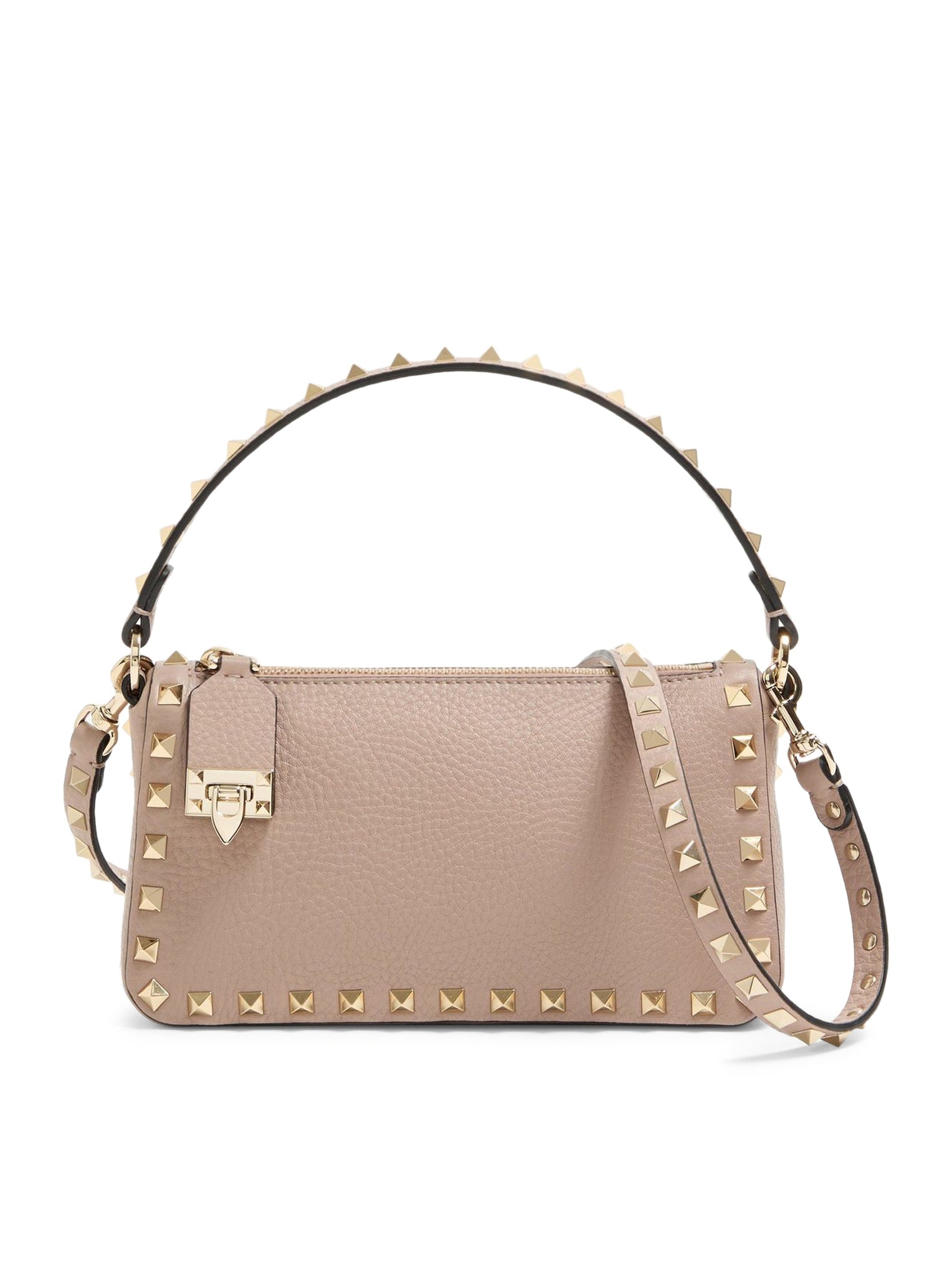 SMALL ROCKSTUD SHOULDER BAG IN GARNET CALFSKIN - Valentino Garavani - Woman