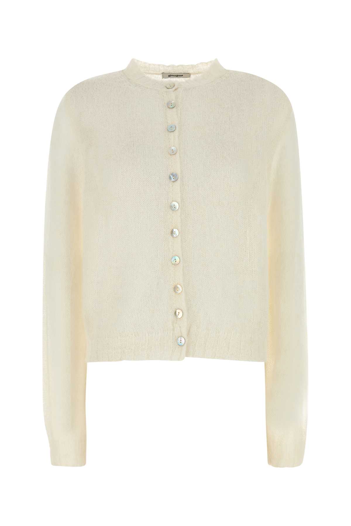 Gimaguas Ivory Nylon Blend Kiss Cardigan