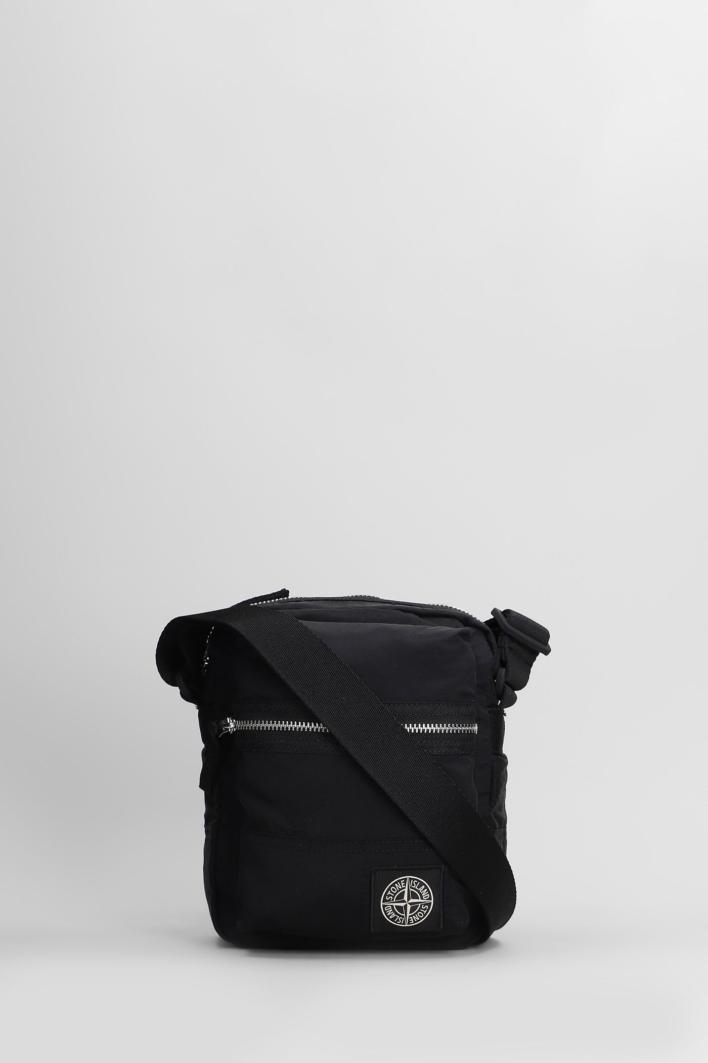 Stone Island Waist Bag In Black Polyamide