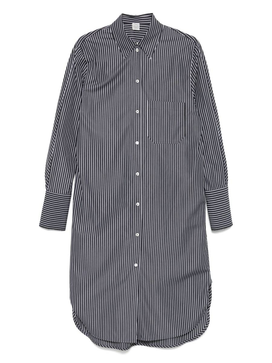 TOTEME Striped Cotton Shirtdress