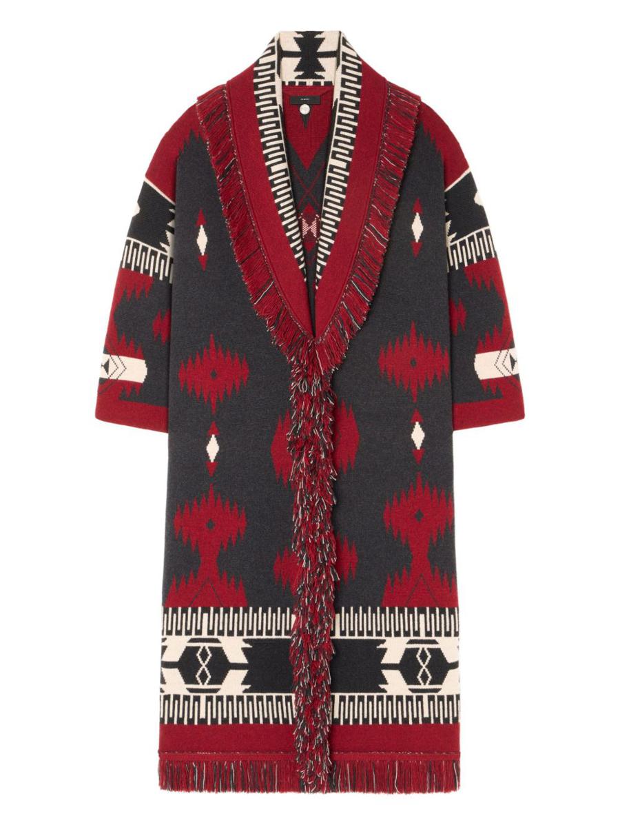 Alanui Icon Jacquard Wool Long Cardigan