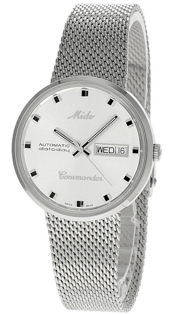 MIDO Commander 1959 37MM SS Silver Mesh Men's Watch M8429.4.21.13