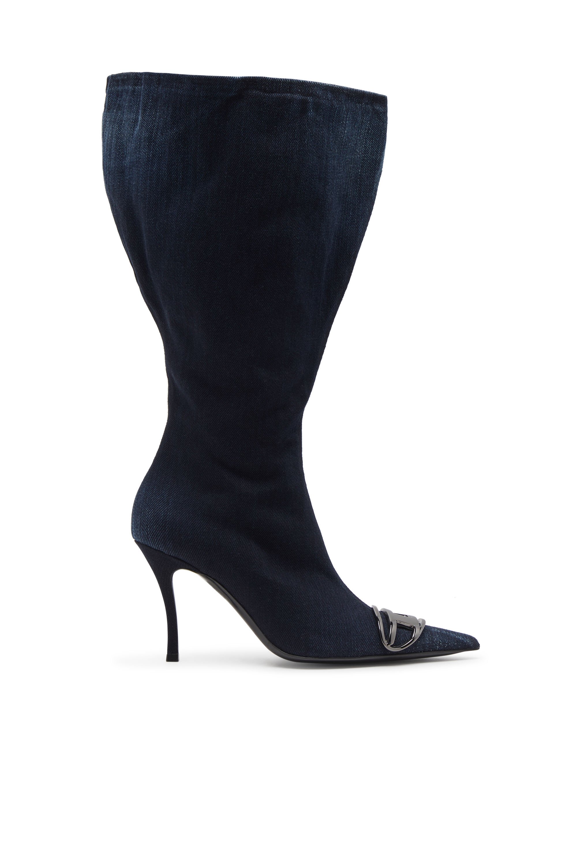 Diesel - D-Venus-Wide knee-high boots in denim - Boots - Woman - Blue