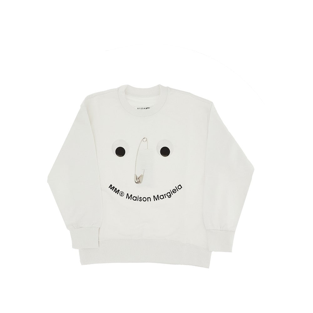 MM6 Safety Pin Face crewneck sweatshirt Kids 8Y