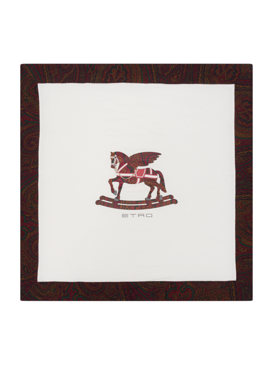 Etro, Couverture Avec Pegaso À Motif Paisley, Marron, Taille U