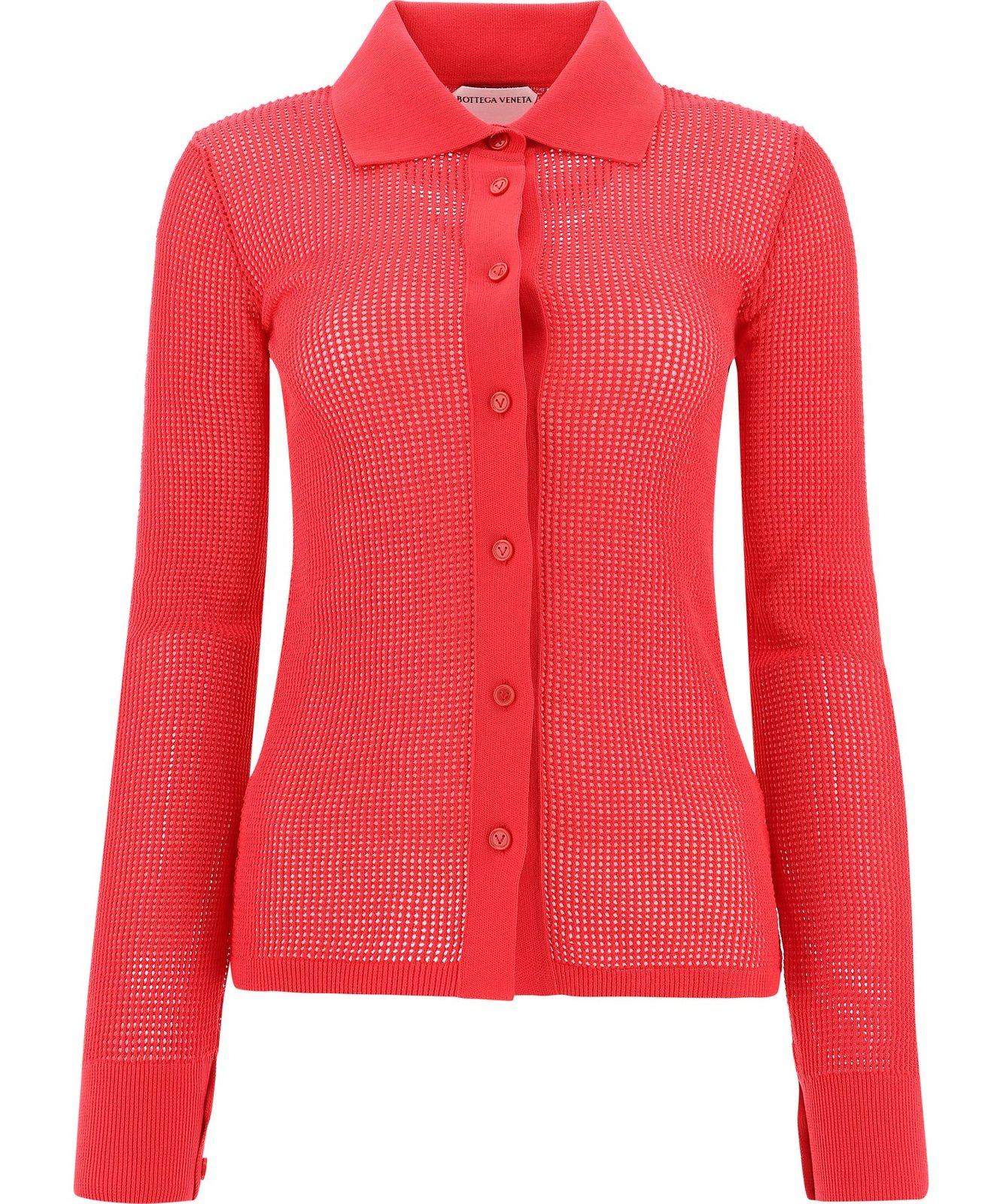 Bottega Veneta Mesh Buttoned Cardigan