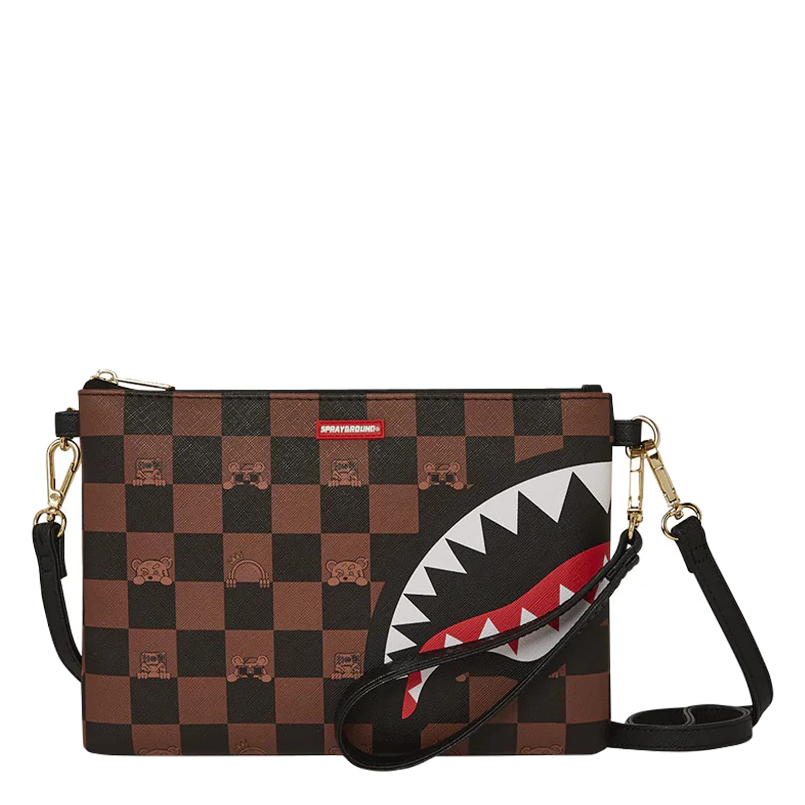 Sprayground Peeking Character Check Pochette
